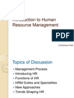 Introduction To Human Resource Management: S Krishnan Potti