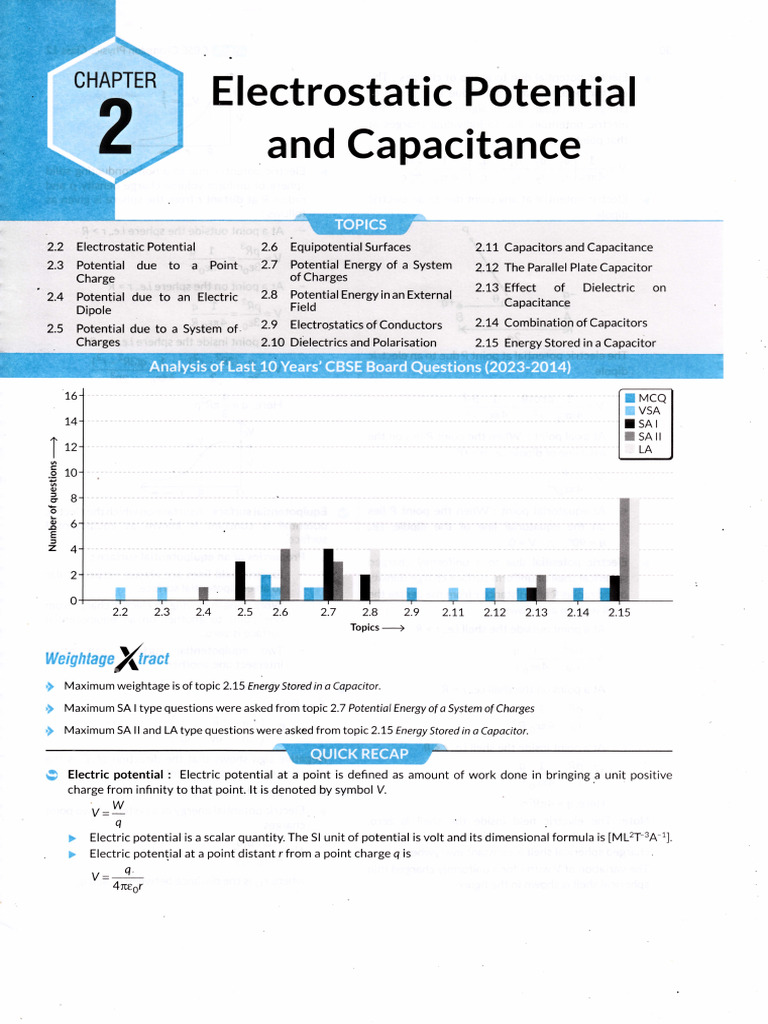 CBSE-electric Potential and Capacitance | PDF | Capacitance | Capacitor
