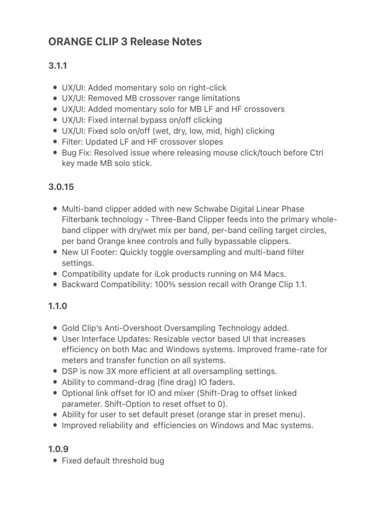 Orange Clip 3 Release Notes Summary | PDF | User Interface | Computer ...