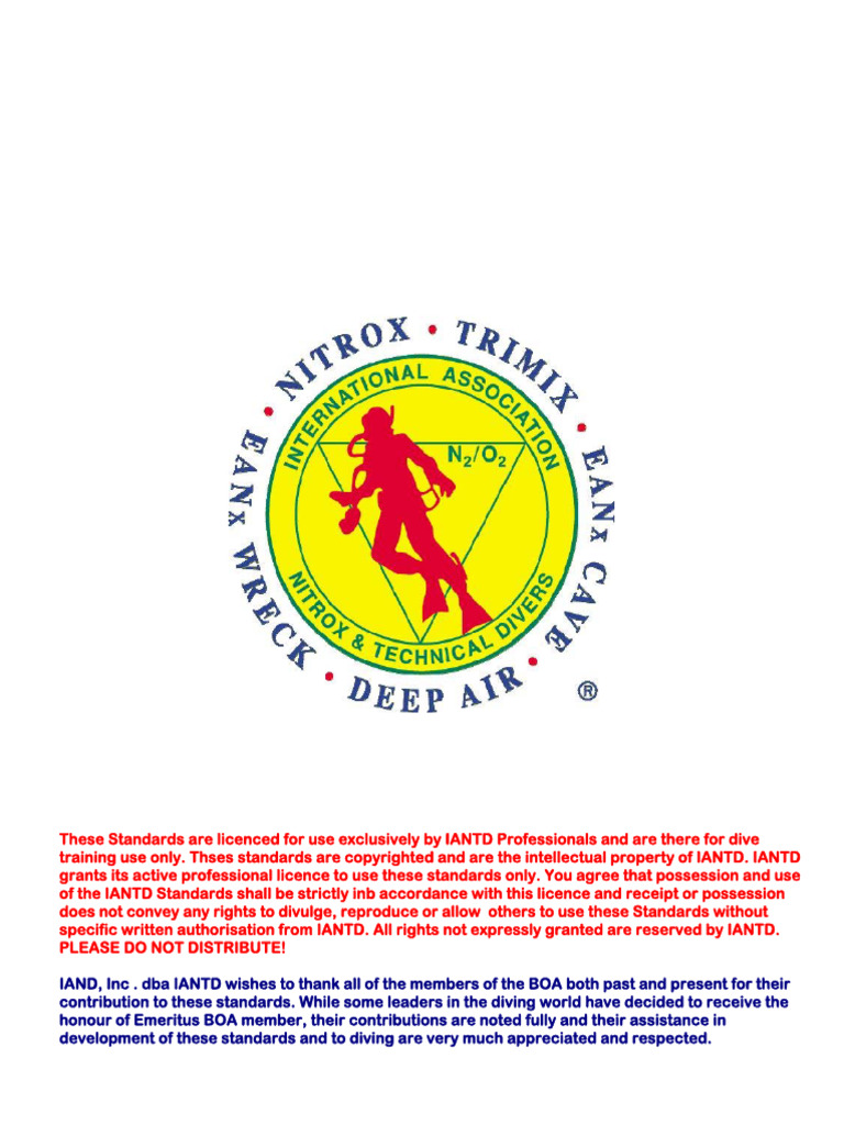 IANTD Standards for Recreational Diving | PDF | Scuba Diving ...