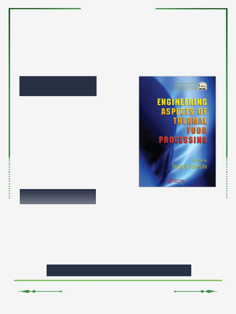 Engineering Aspects of Thermal Food Processing Contemporary Food ...