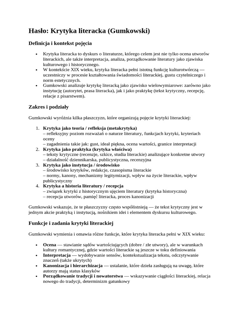 Hasło Gumkowski | PDF