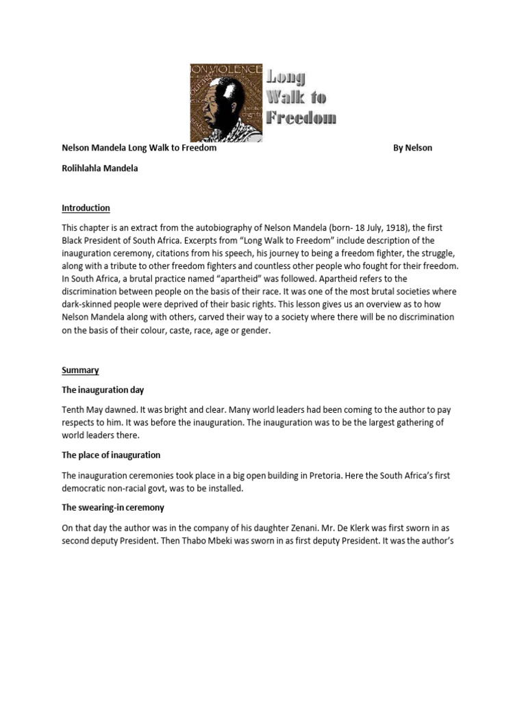 Mandela's Inauguration and Freedom Struggle | PDF | Nelson Mandela ...