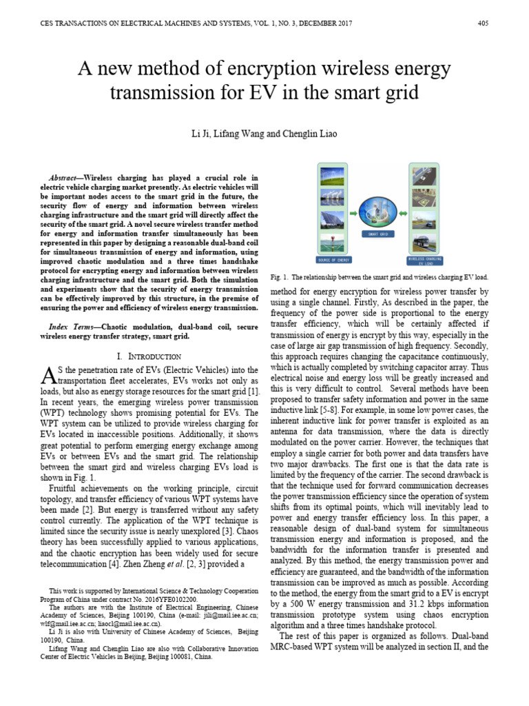 A New Method of Encryption Wireless Energy Transmission For EV in The ...