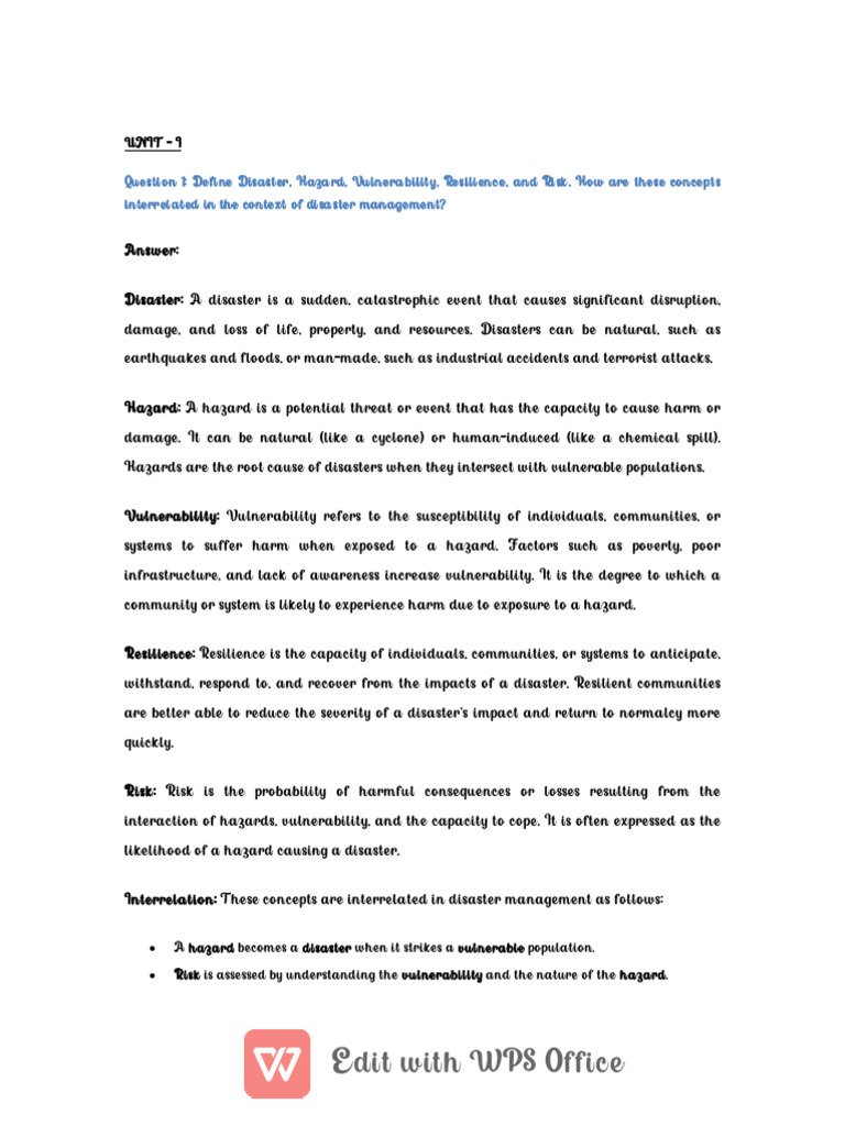 Understanding Disaster Management Concepts | PDF | Climate Resilience ...