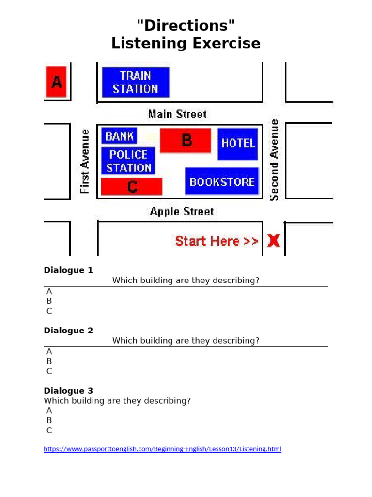 Listening Exercise: Building Directions | PDF