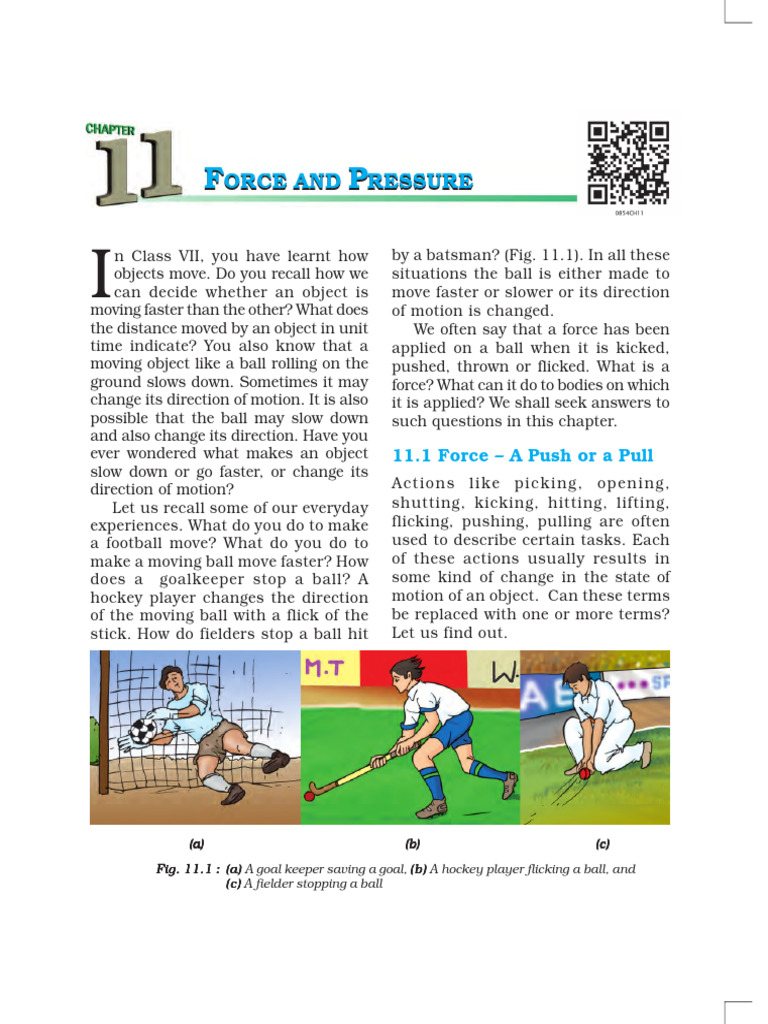 NCERT Book Class 8 Science Chapter 11 Force and Pressure | PDF | Force ...