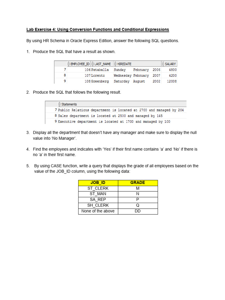 Lab Exercise 4 Set 2 | PDF