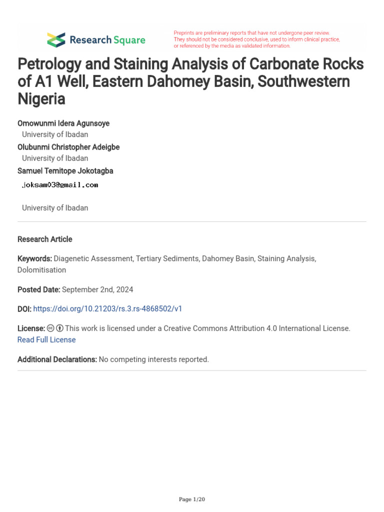 Petrology and Staining Analysis of Carbonate Rocks | PDF | Limestone ...