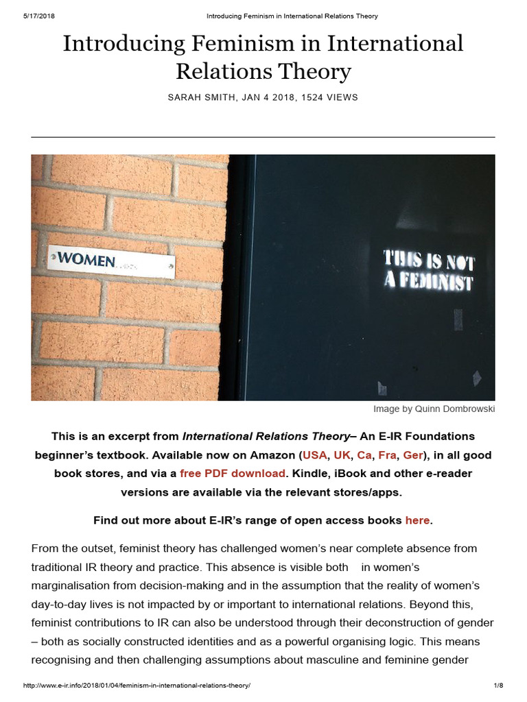 Introducing Feminism in International Relations Theory | PDF | Feminism ...