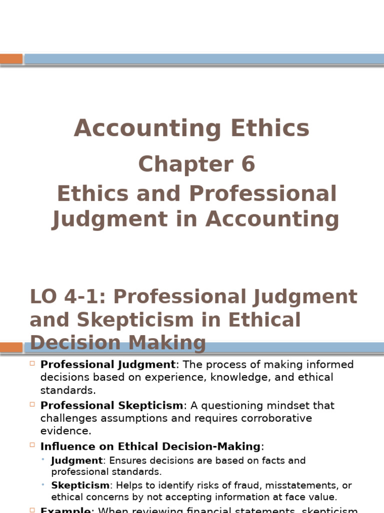 Ethics and Professional Judgment in Accounting | PDF | Certified Public ...