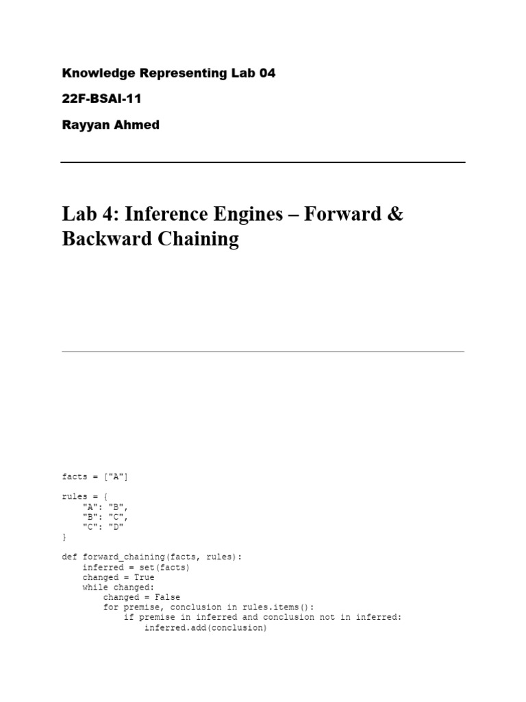 Inference Engines: Forward & Backward Chaining | PDF | Inference | Logic