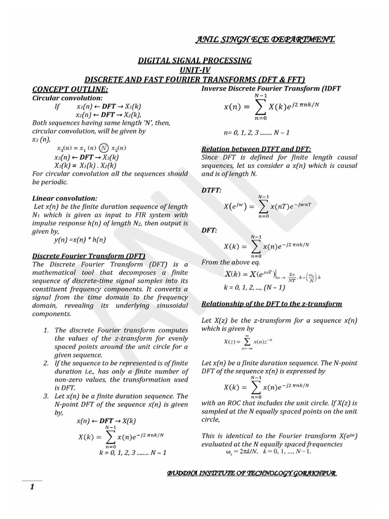 DSP Unit - 4 | PDF