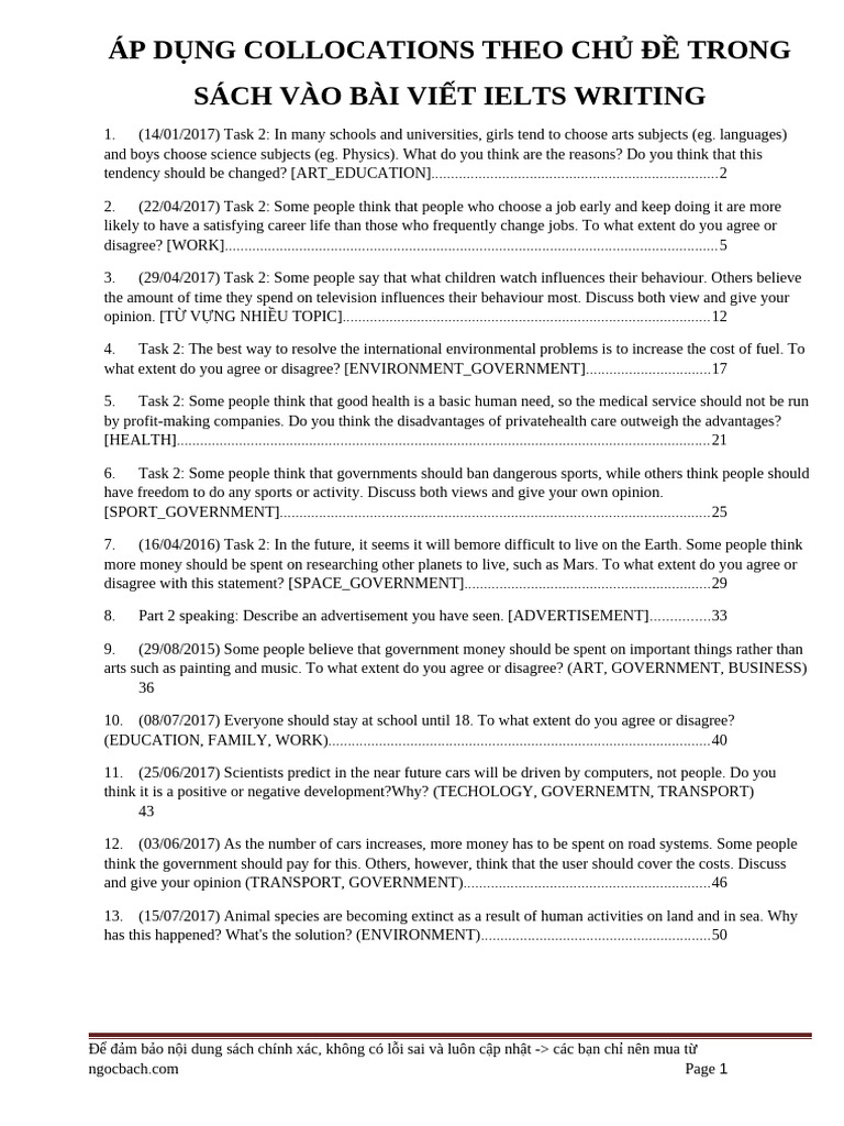 IELTS Writing: Topic-Based Collocations | PDF | Climate Change | Fossil ...