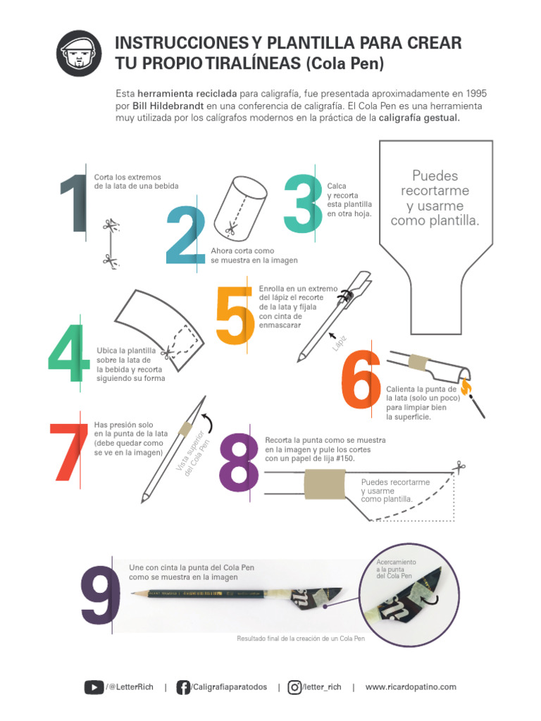 Crea tu propio Cola Pen para caligrafía | PDF | Artesanías | Procesos ...