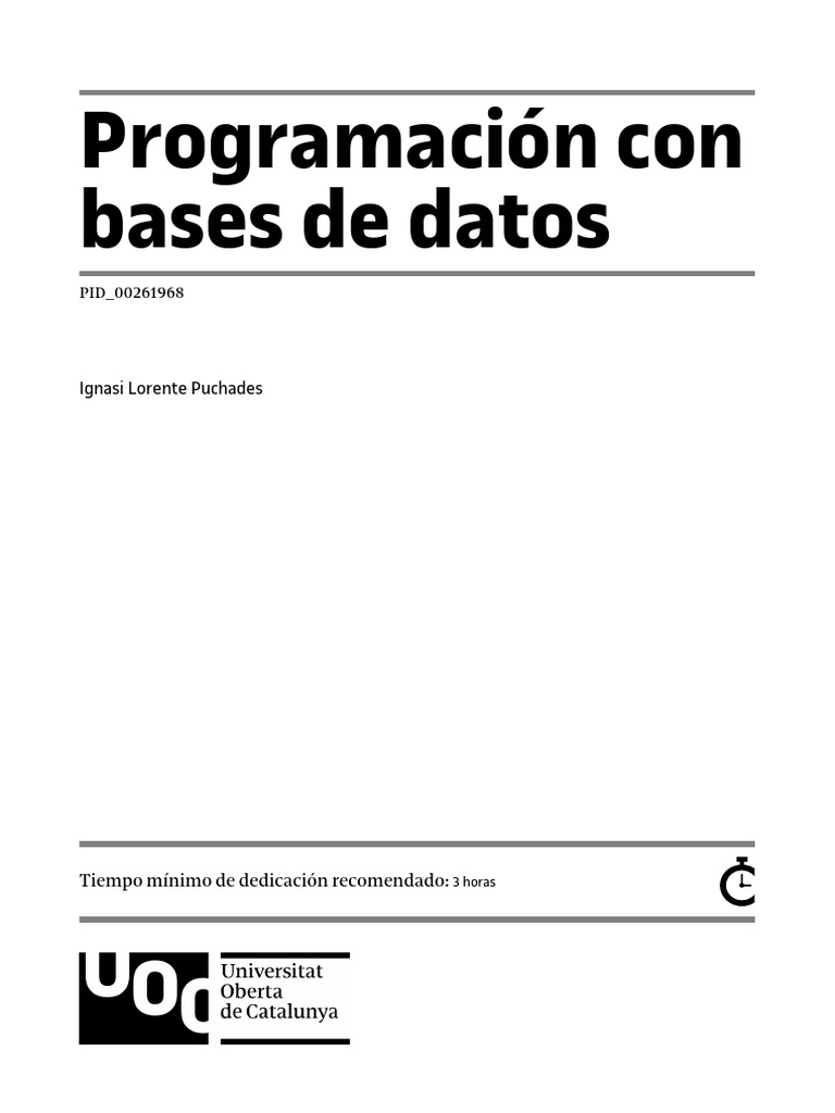 DiseñoDeBasesDeDatos_ProgramacionConBasesDeDatos | PDF | SQL | Bases de ...