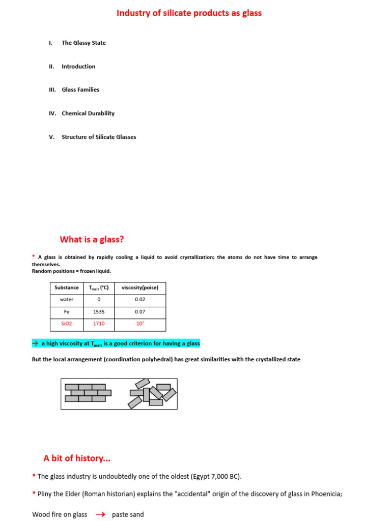 Understanding Silicate Glass Properties | PDF | Glasses | Viscosity