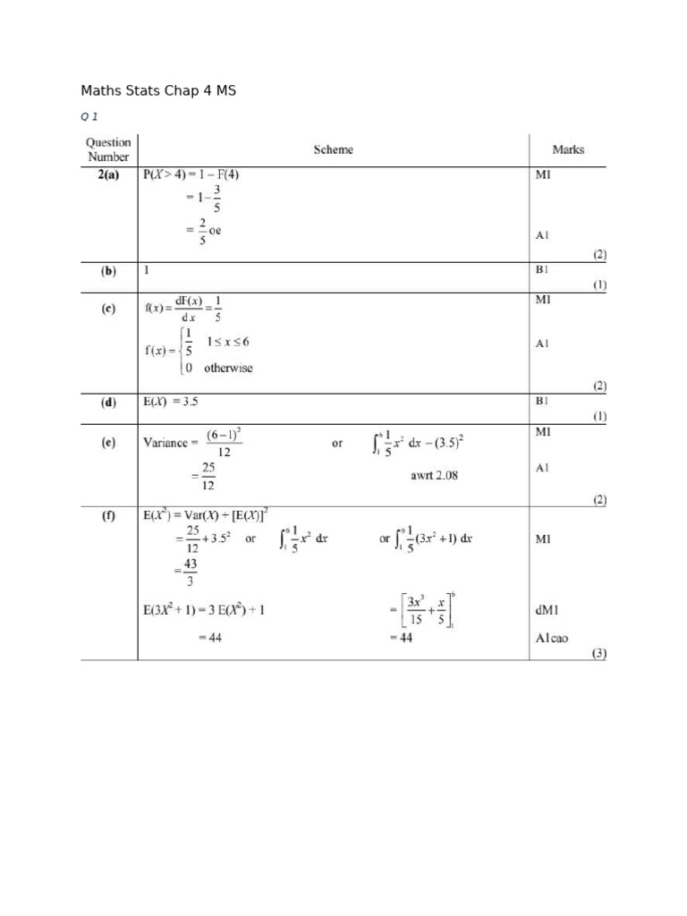 Stats Chap 4 MS | PDF