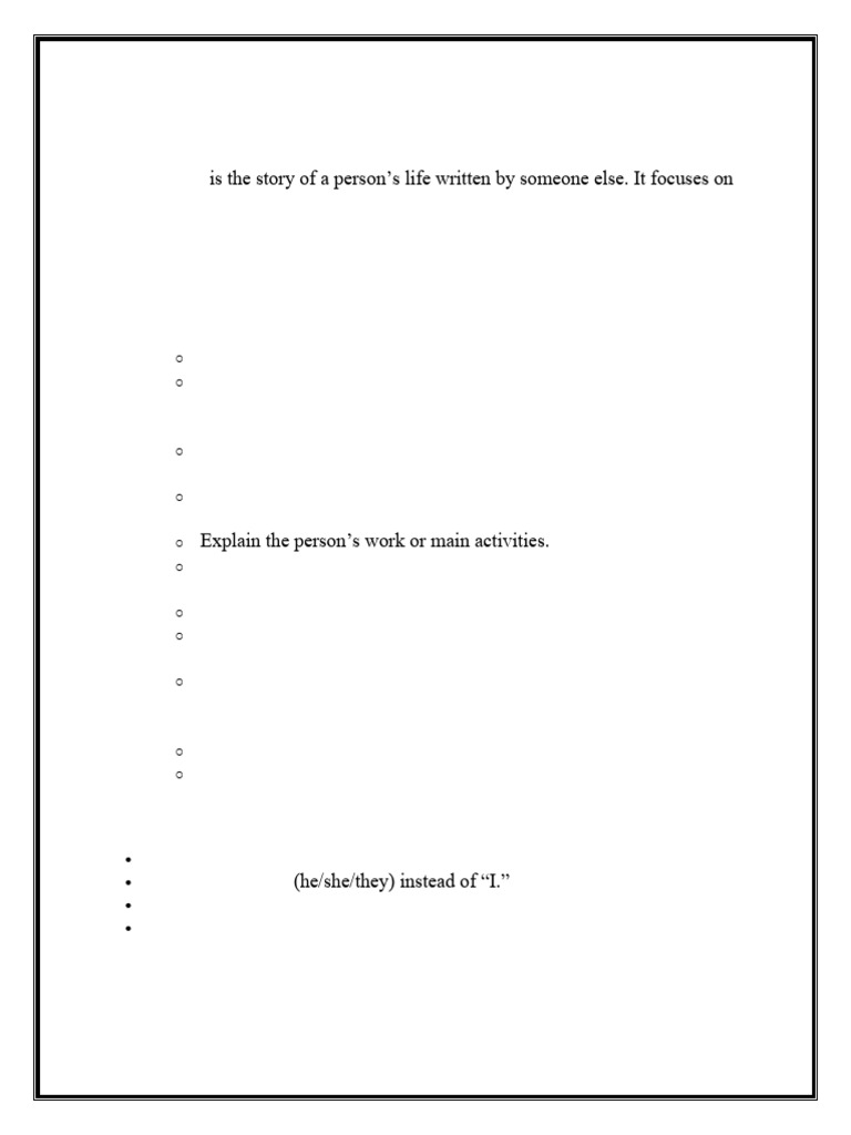 How to Write a Biography Effectively | PDF
