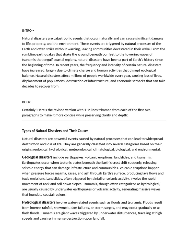INTRO | PDF | Natural Disasters | Earthquakes