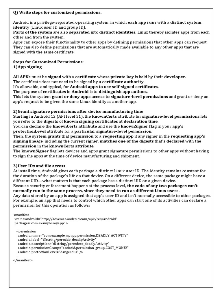 Customized Permissions in Android Apps | PDF | Mobile App | Android ...