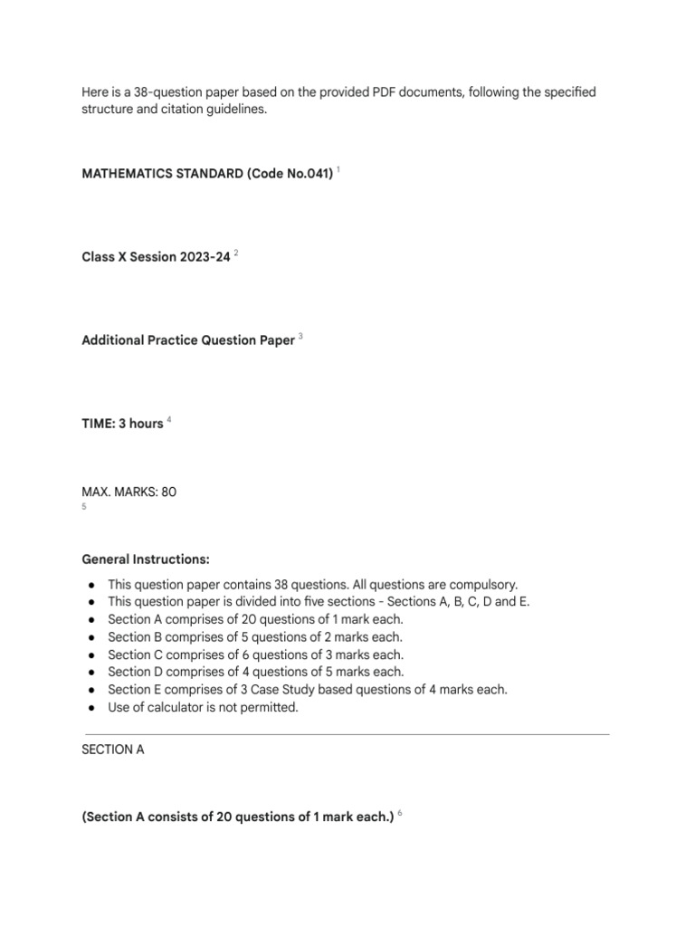 Class X Mathematics Practice Paper | PDF | Area | Quadratic Equation