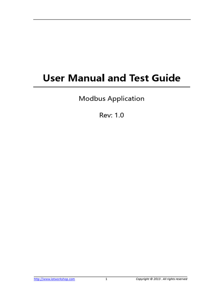 6 - Modbus Application 20190801 | PDF | Port (Computer Networking ...