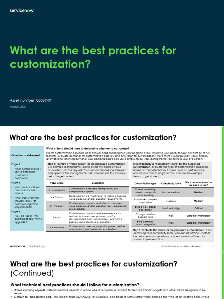 Best Practices for Customization Guide | PDF | Computing | Software ...