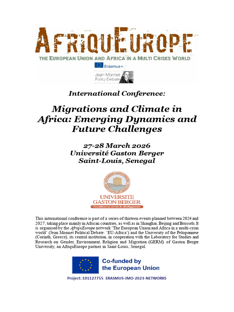 Climate Migration Conference Africa 2026 | PDF | Human Migration ...