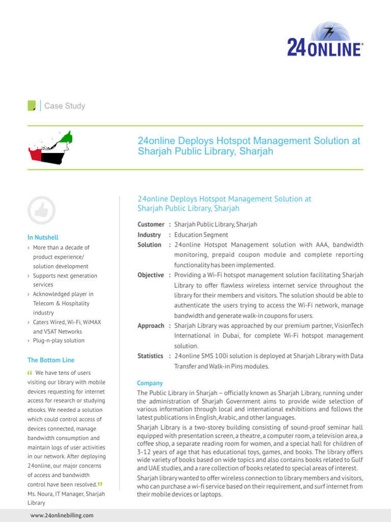 Casestudy Sharjah Library | PDF | Wi Fi | Internet