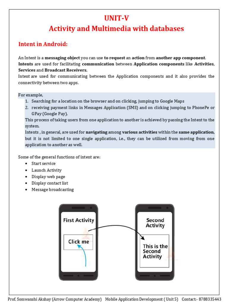 Android Intents: Types & Usage Guide | PDF | Mobile App | Android ...