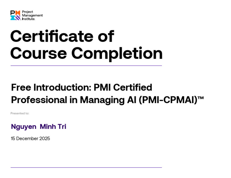 Free Introduction - PMI Certified Professional in Managing AI (PMI ...