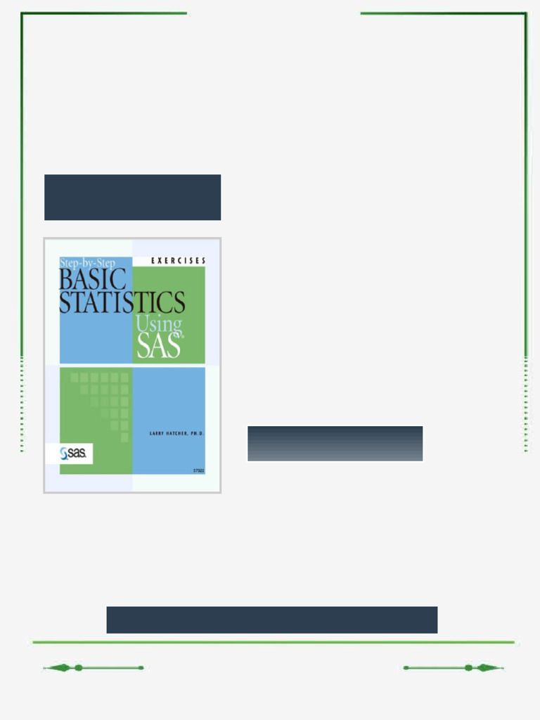 Step By Step Basic Statistics Using SAS Exercises 1st Edition Larry ...