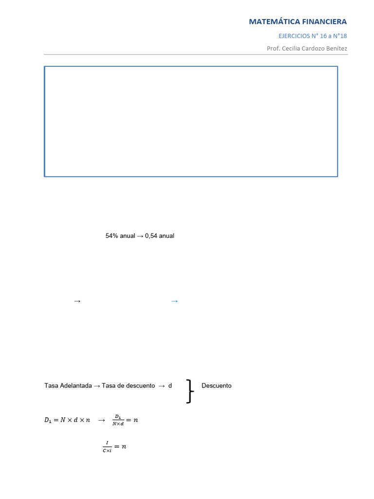 Ejercicios de Matemática Financiera | PDF | Finanzas Matemáticas ...