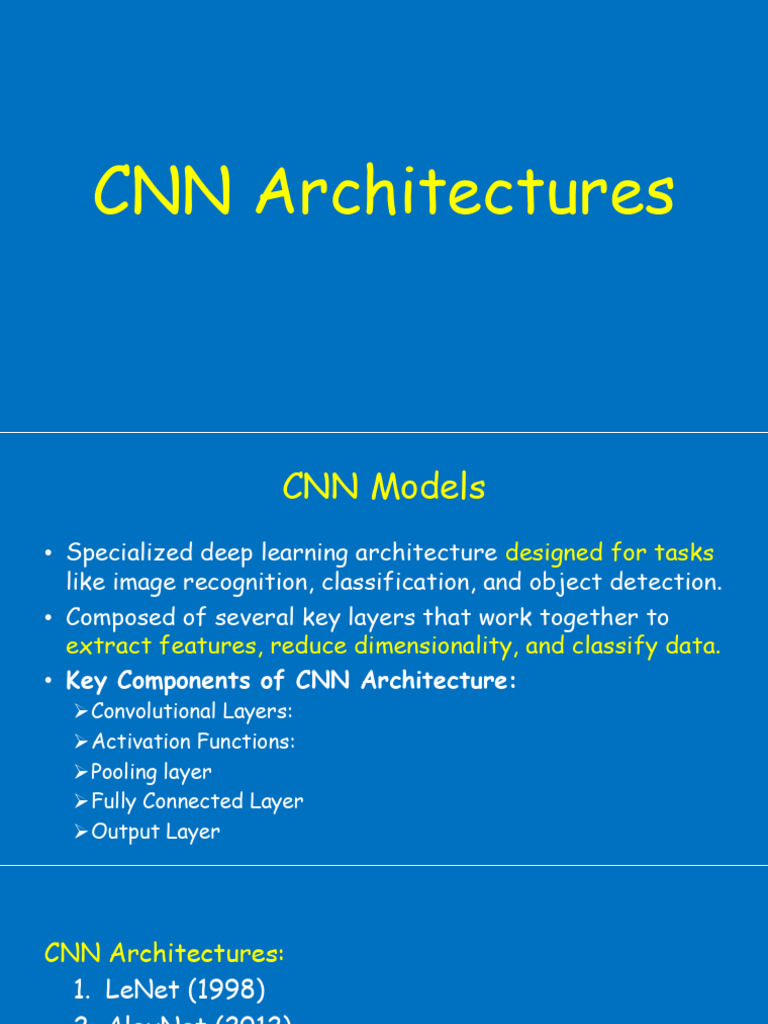 Overview of CNN Architectures and Models | PDF | Algorithms ...
