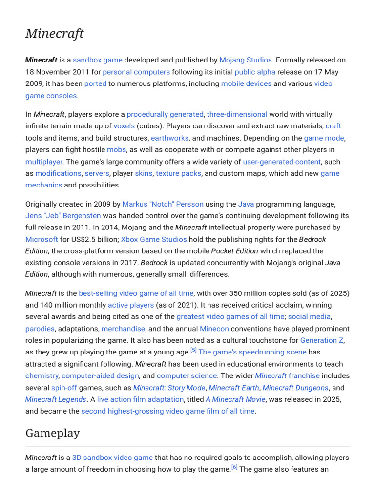 Minecraft: The Ultimate Sandbox Game | PDF | Minecraft | Video Games