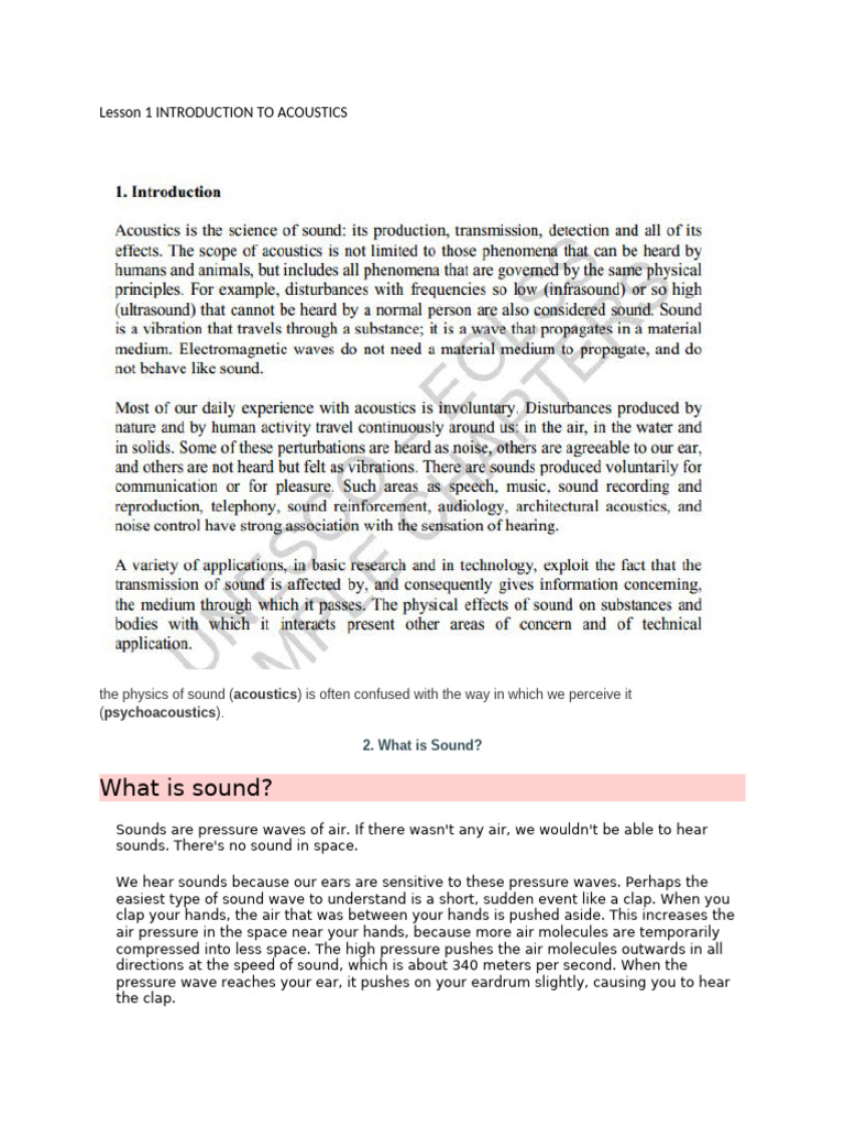 Introduction to Acoustics Basics | PDF | Amplitude | Sound