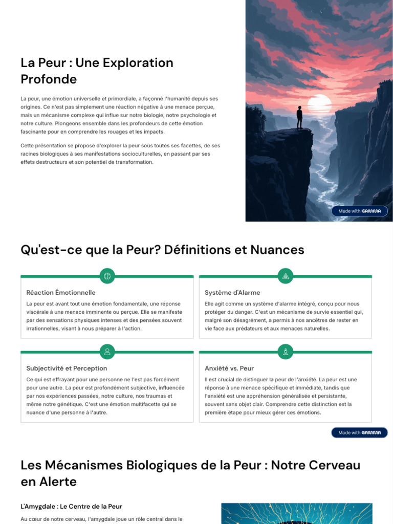 Comprendre la Peur : Émotions et Impact | PDF | Peur | Amygdale (cerveau)