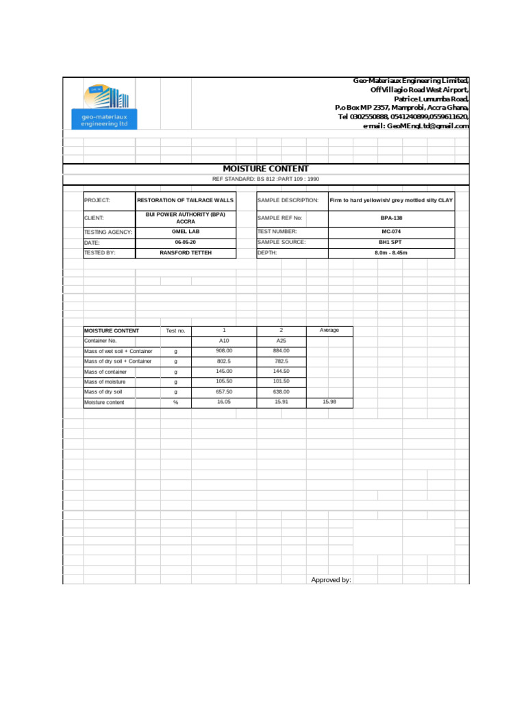 Soil Moisture & Particle Analysis Report | PDF | Silt | Natural Materials