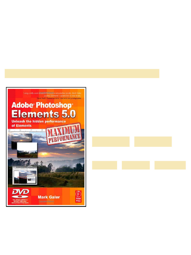 Adobe Photoshop Elements 5 0 Maximum Performance Unleash the Hidden ...