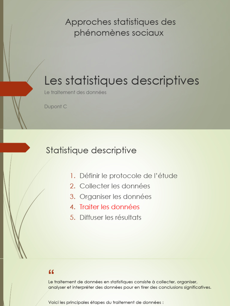 Traitement et Organisation des Données Statistiques | PDF | Données ...
