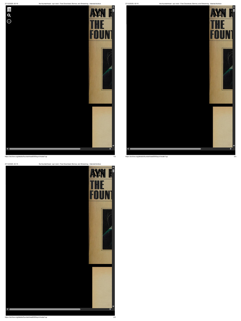 The Fountainhead - Ayn Rand - Free Download, Borrow, and Streaming -  Internet Archive | PDF | Optical Character Recognition | Digital Technology