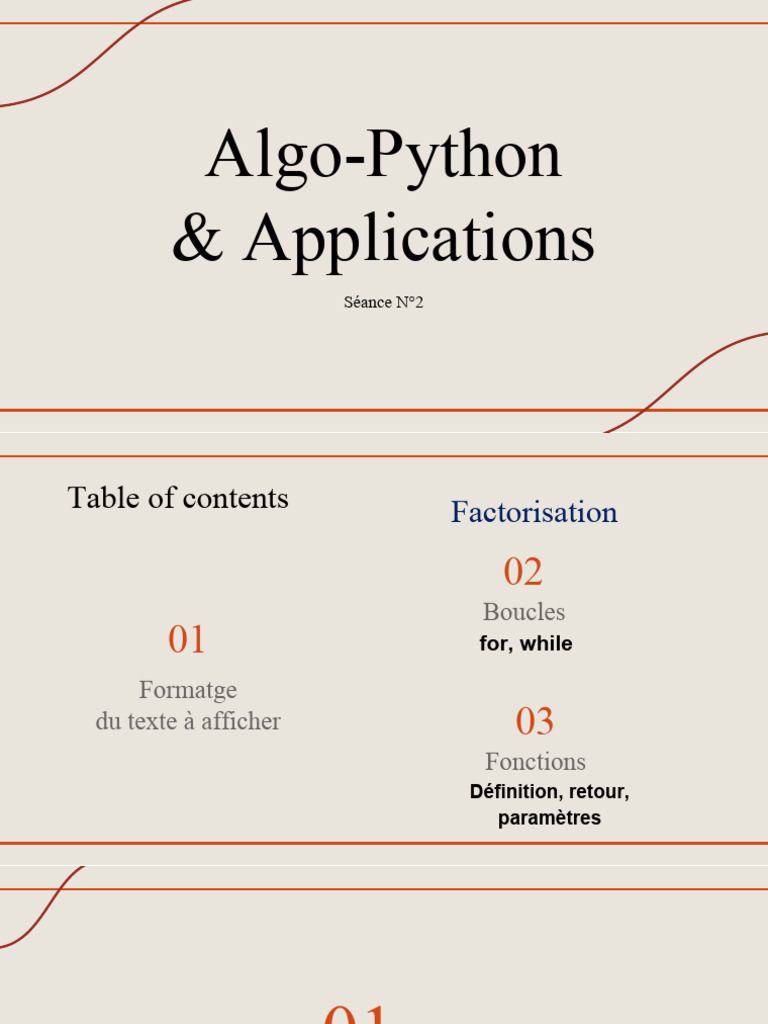 Boucles et Fonctions en Python | PDF | Structure de contrôle | Python ...