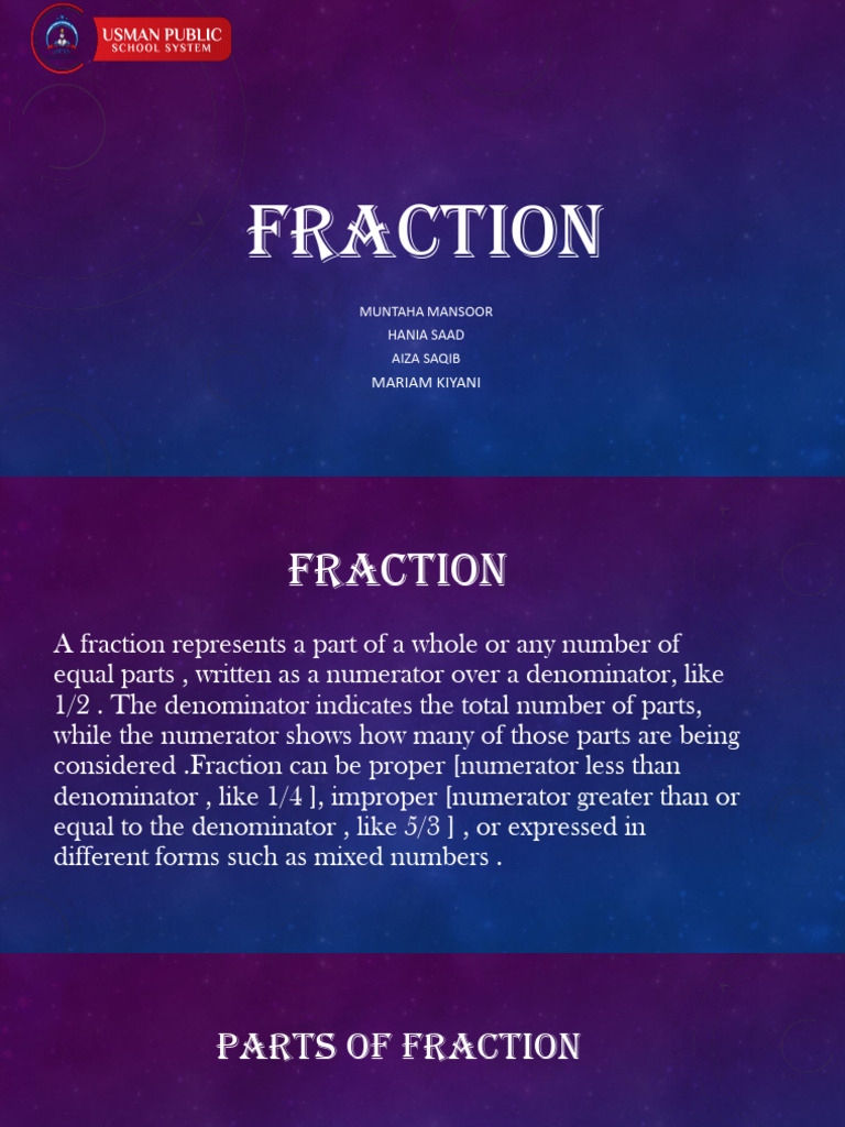 Understanding Fractions: Types and Parts | PDF