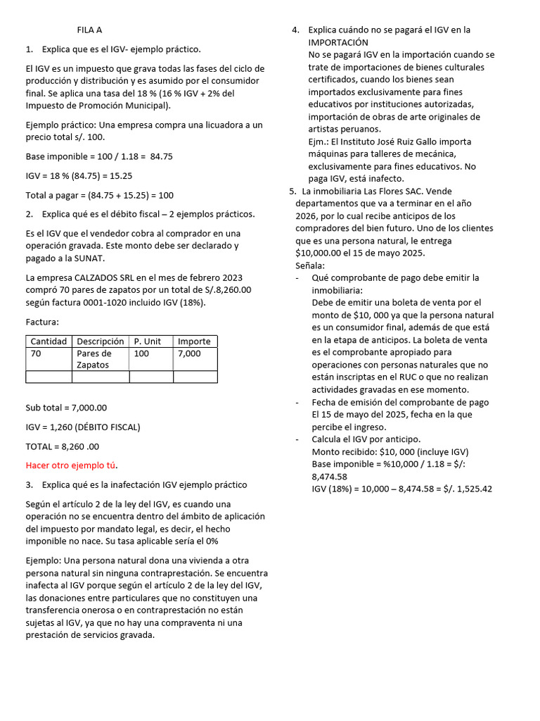 Guía Completa sobre IGV y su Aplicación | PDF | Factura | Impuestos