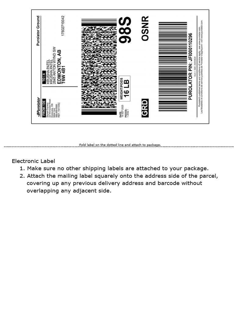 Electronic Shipping Label Instructions | PDF | Written Communication ...