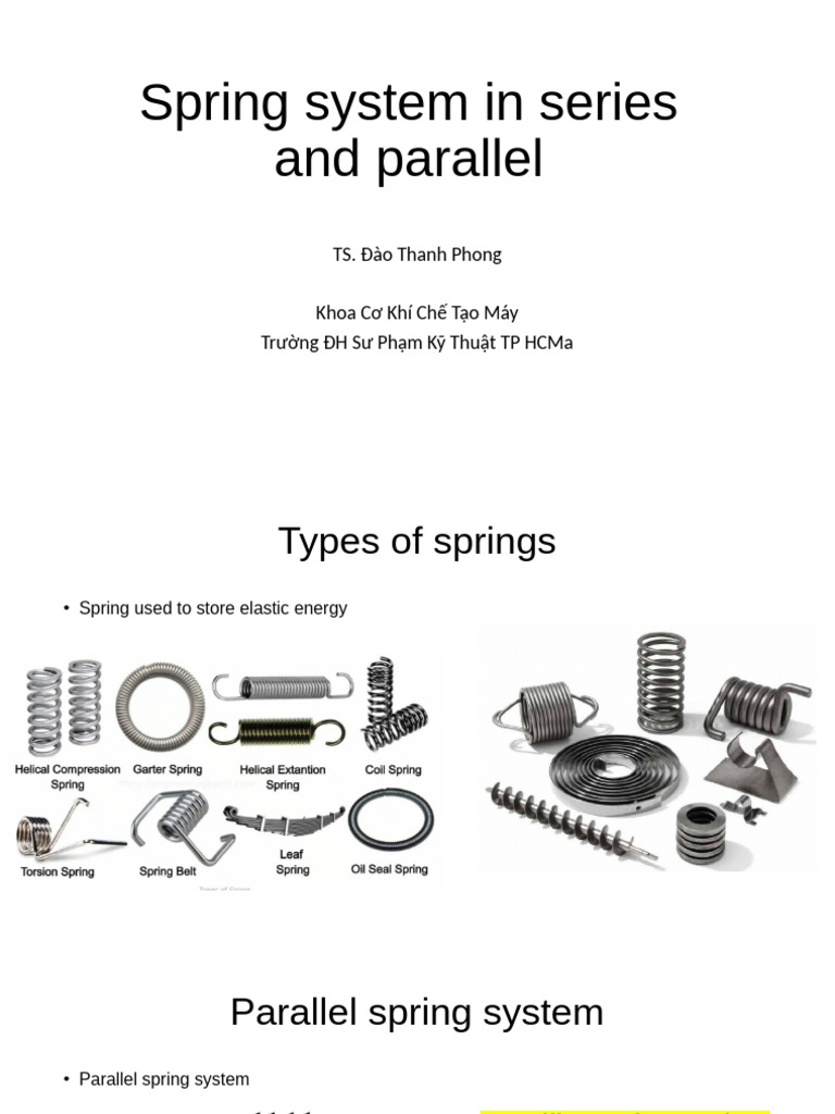 Spring System in Series and Parallel - Course | PDF