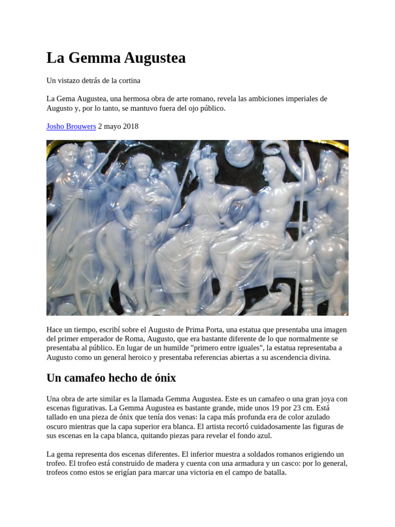 La Gemma Augustea: Arte y Poder Romano | PDF