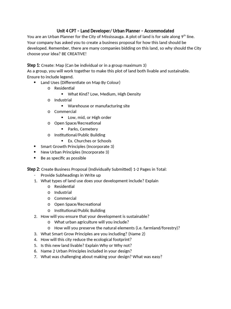Unit 4 CPT – Land Developer Accomodated | PDF | Natural Environment