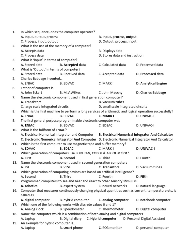 Computer Components Overview Quiz | PDF | Booting | Computer Data Storage